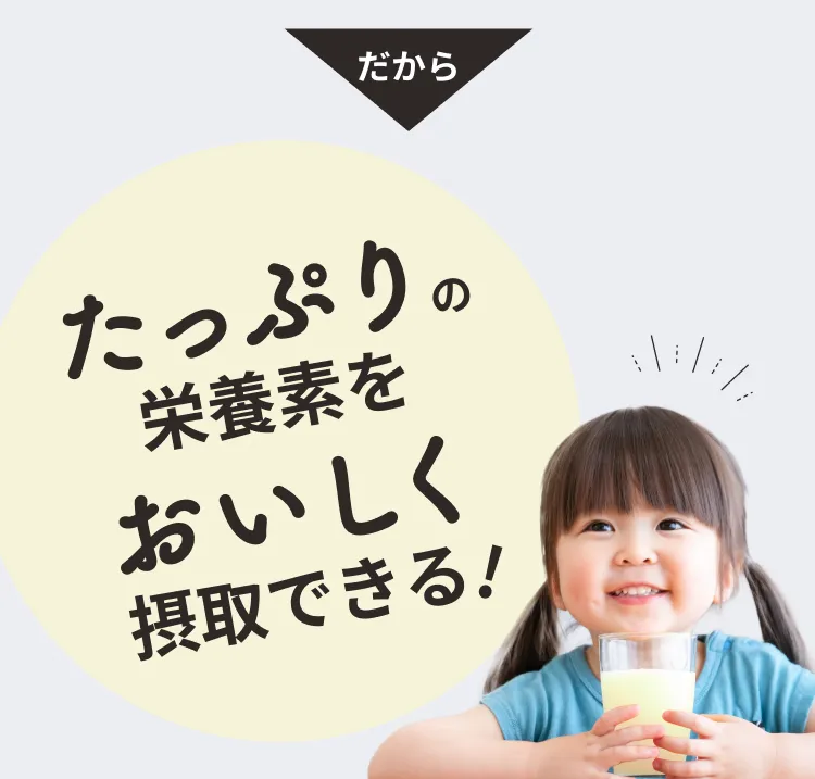 だから、たっぷりの栄養素をおいしく摂取できる！
